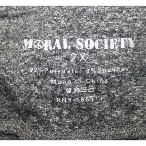 Moral Society Leggings Womens Sz Plus 2X Gray Cropped Pants Atleisure Stretch - Picture 5 of 5